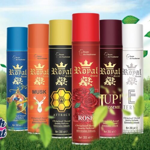 royal room spray 5 clrs black green purple blue brown